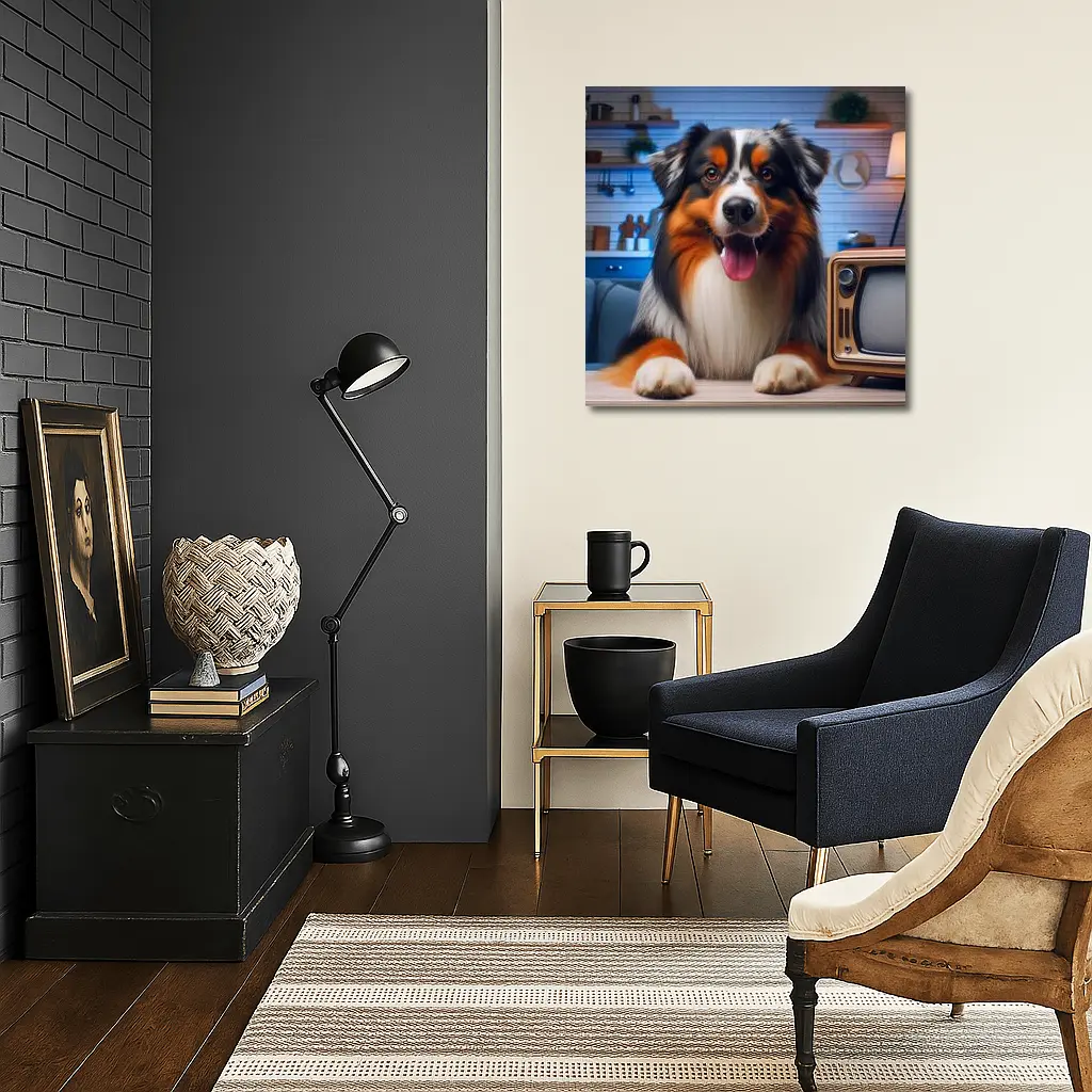 Australian Shepherd Dog Cozy Home Interior – Wall Art