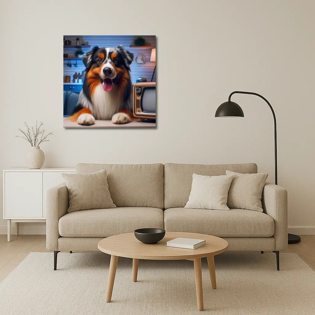 Australian Shepherd Dog Cozy Home Interior – Wall Art