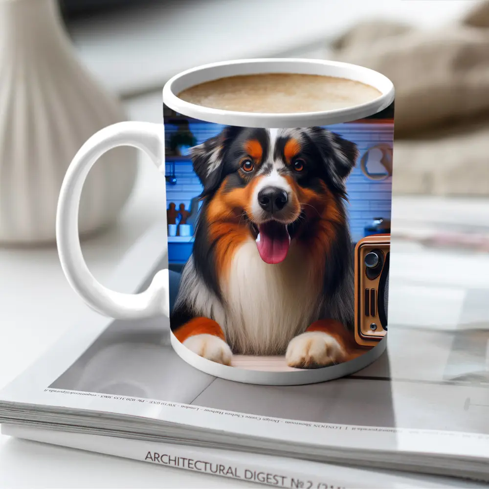 Australian Shepherd Dog Cozy Home Interior – Mugs