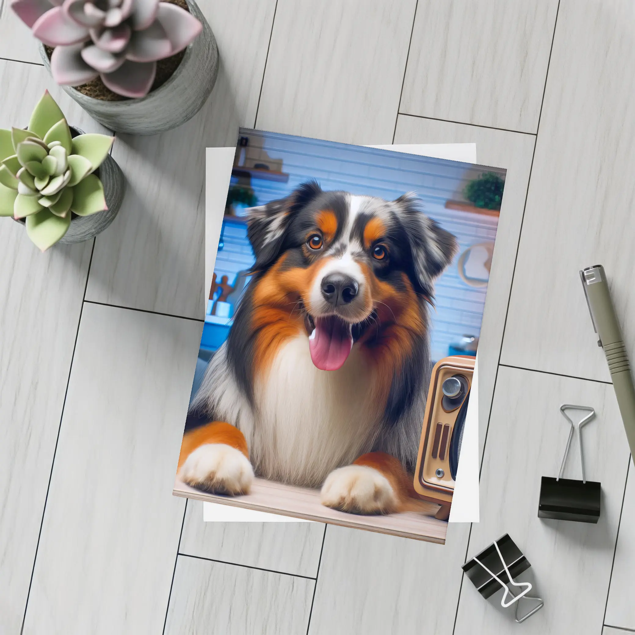 Australian Shepherd Dog Cozy Home Interior – Postcards