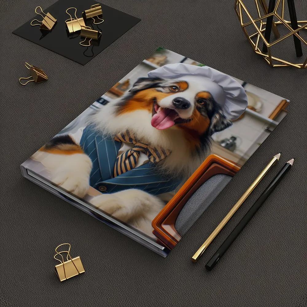 Australian Shepherd Chef Hat Kitchen Scene – Notebooks