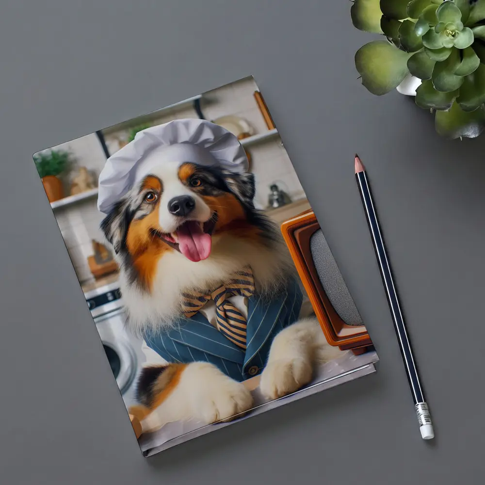 Australian Shepherd Chef Hat Kitchen Scene – Notebooks