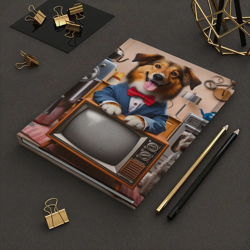 Happy Dog Blue Suit Retro TV Room – Notebooks