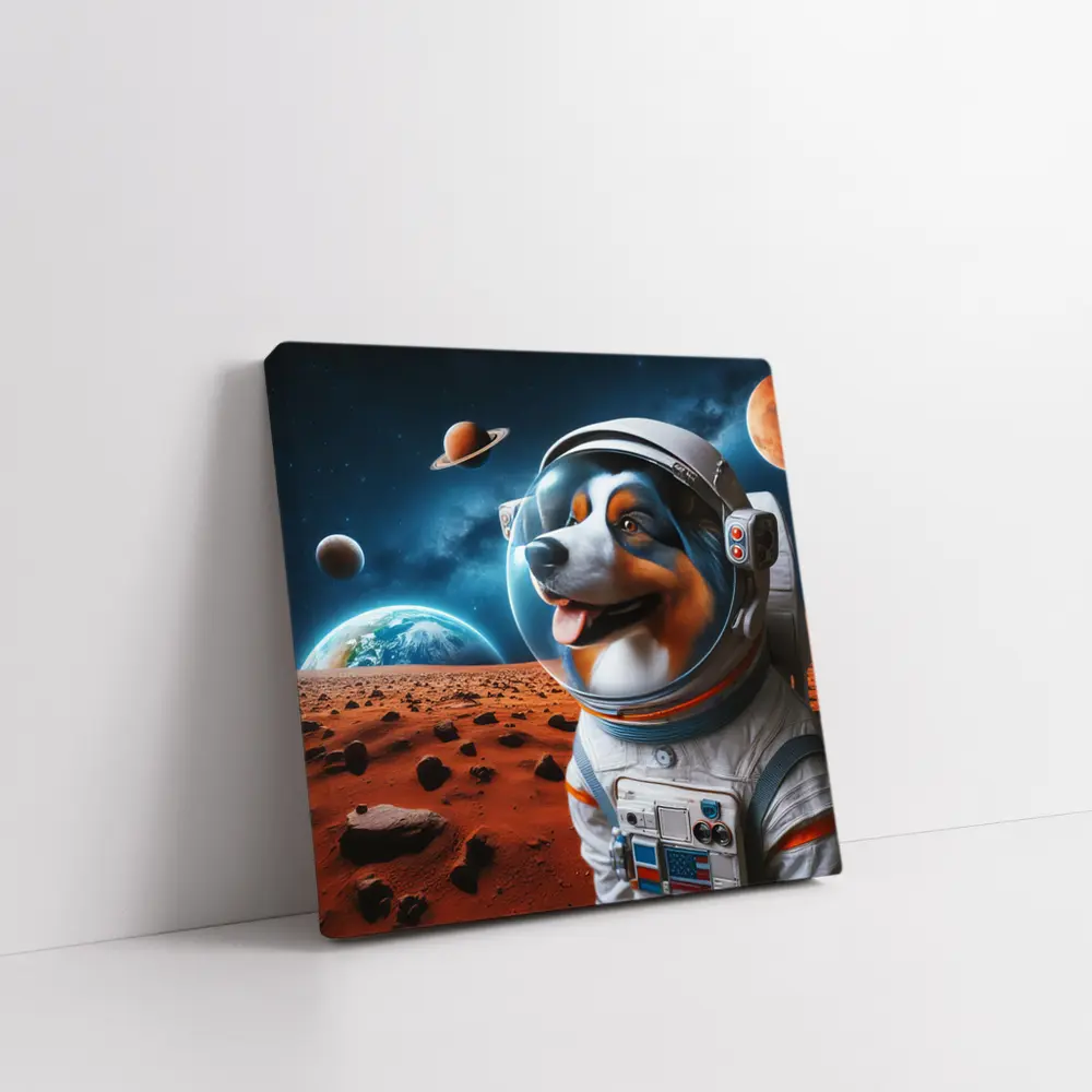 Australian Shepherd Astronaut Dog Space Planet – Wall Art