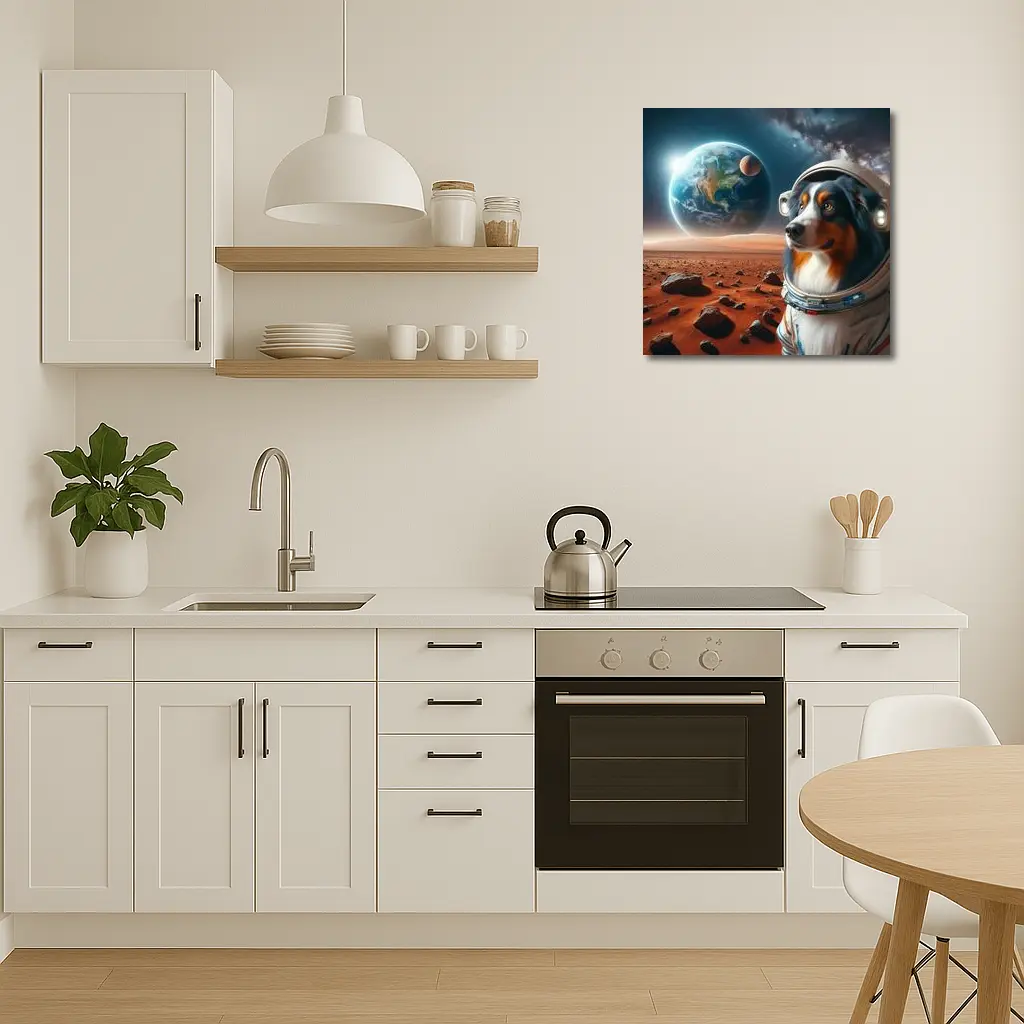 Australian Shepherd Astronaut Dog Space Mars – Wall Art