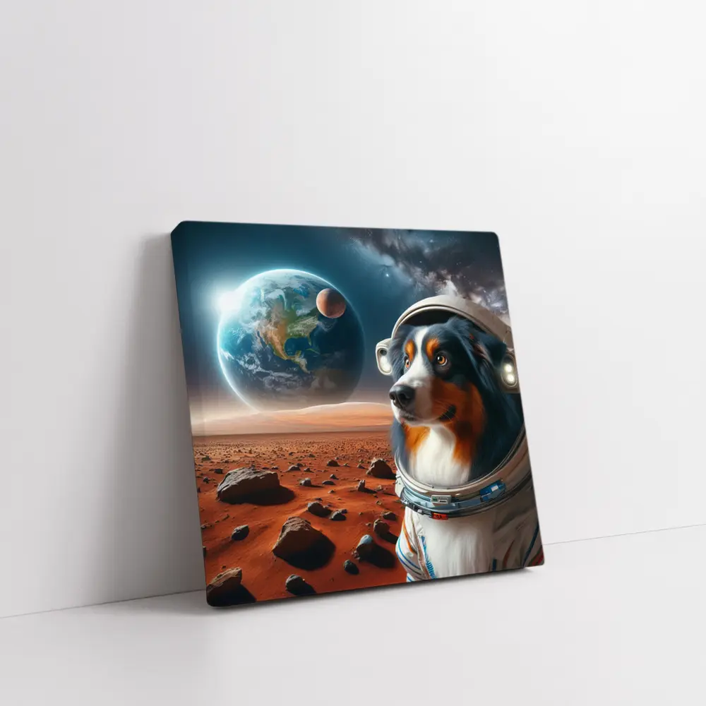 Australian Shepherd Astronaut Dog Space Mars – Wall Art