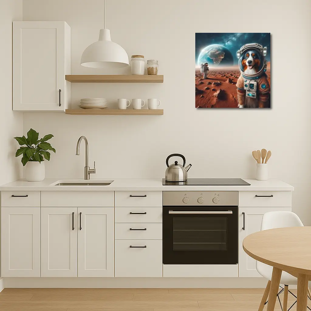 Australian Shepherd Astronaut Dog On Mars – Wall Art