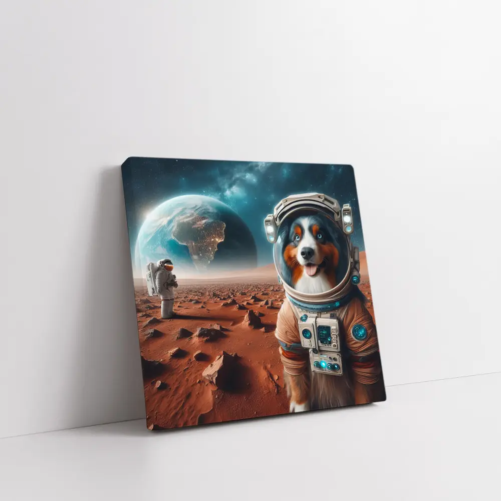 Australian Shepherd Astronaut Dog On Mars – Wall Art