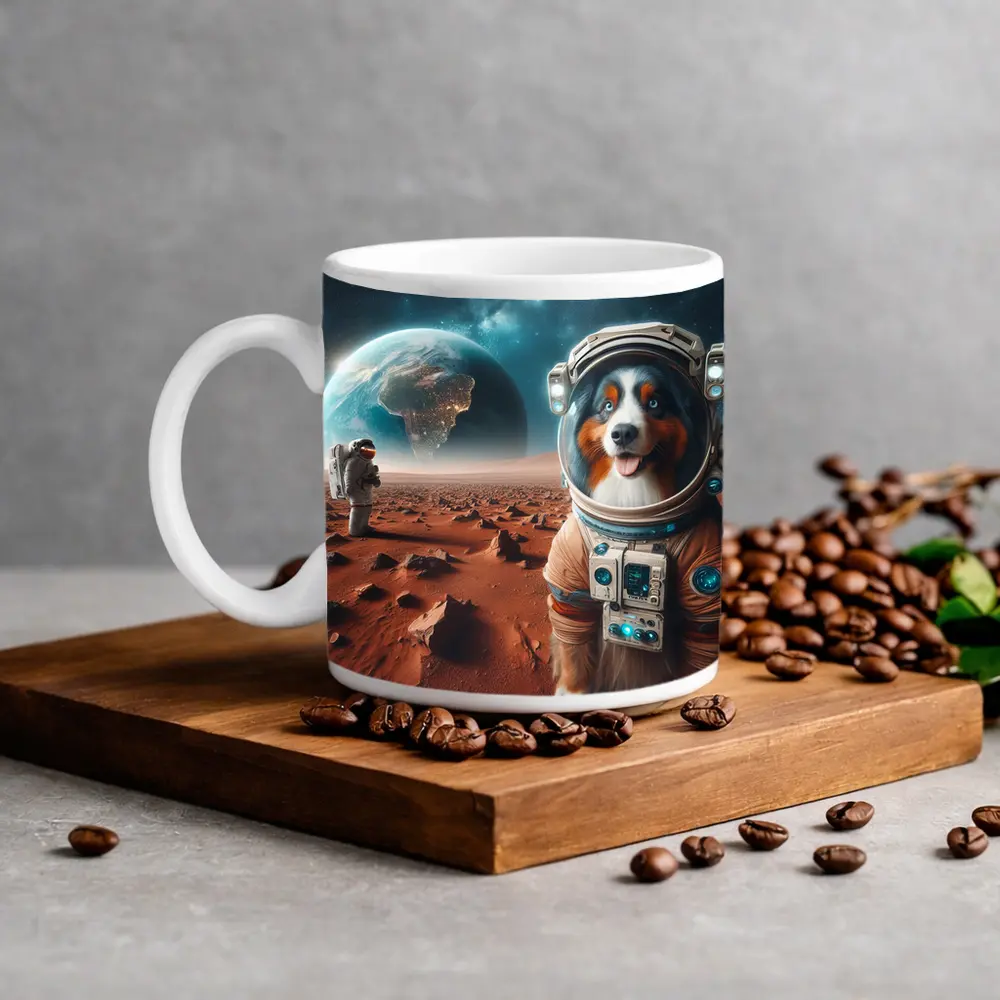 Australian Shepherd Astronaut Dog On Mars – Mugs