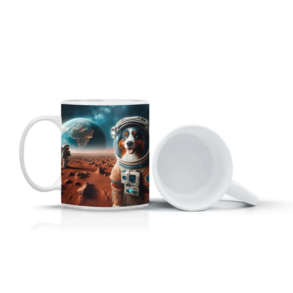 Australian Shepherd Astronaut Dog On Mars – Mugs