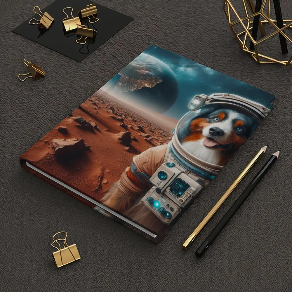 Australian Shepherd Astronaut Dog On Mars – Notebooks