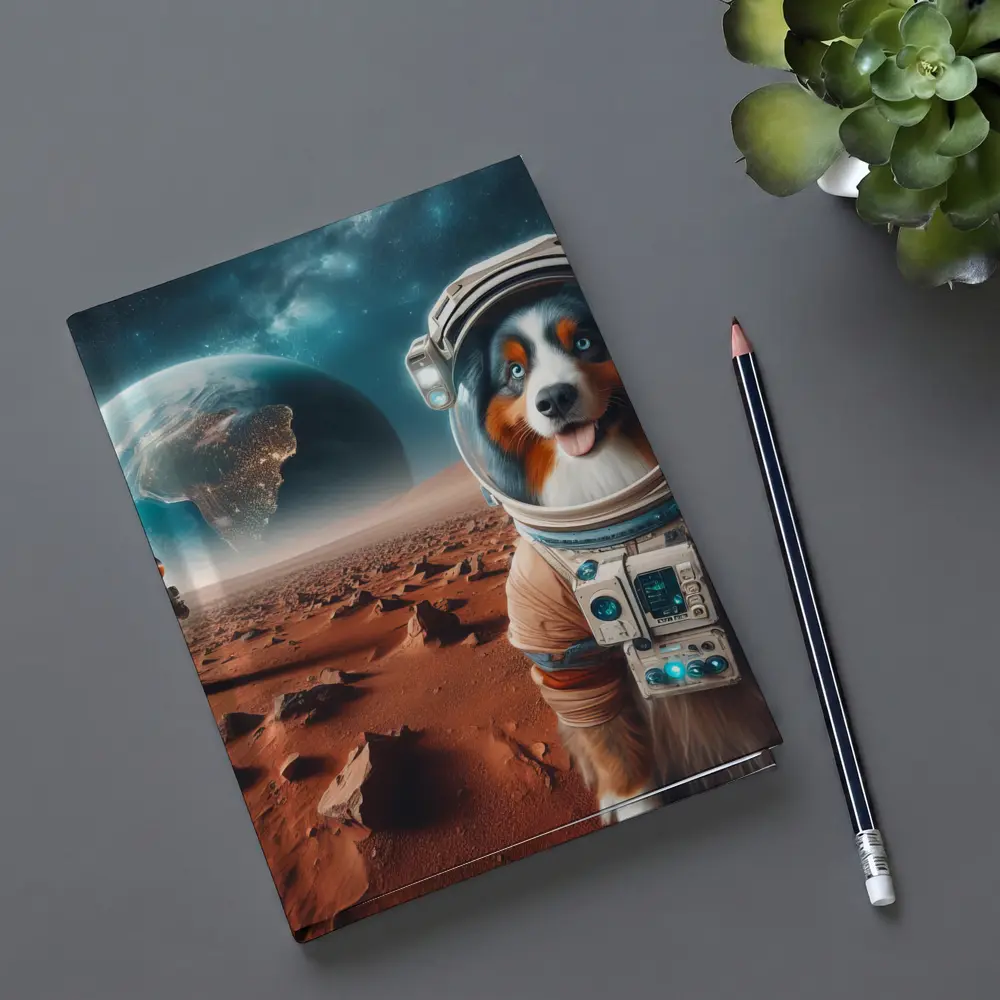 Australian Shepherd Astronaut Dog On Mars – Notebooks