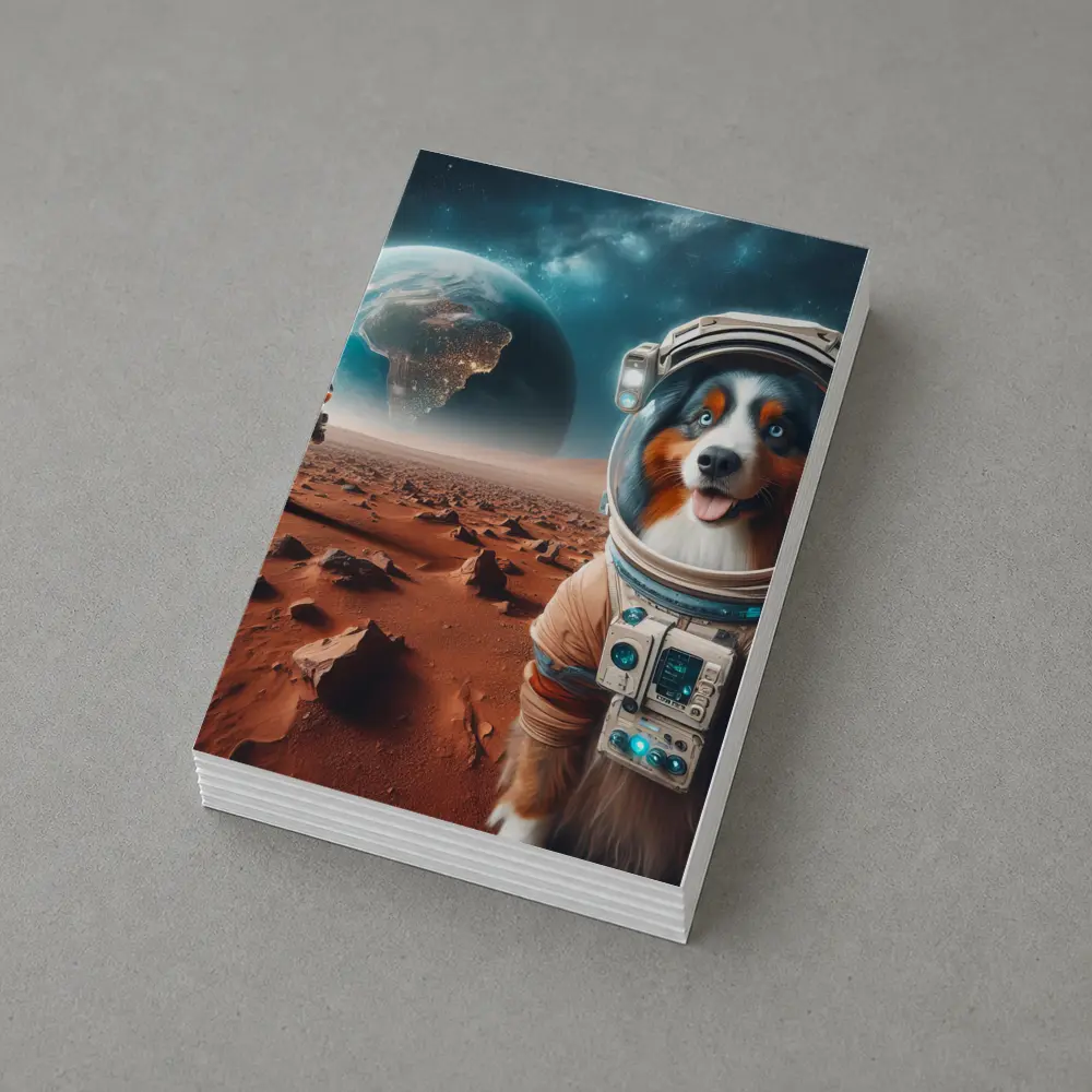Australian Shepherd Astronaut Dog On Mars – Postcards