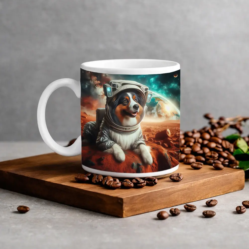 Australian Shepherd Astronaut Dog On Mars – Mugs
