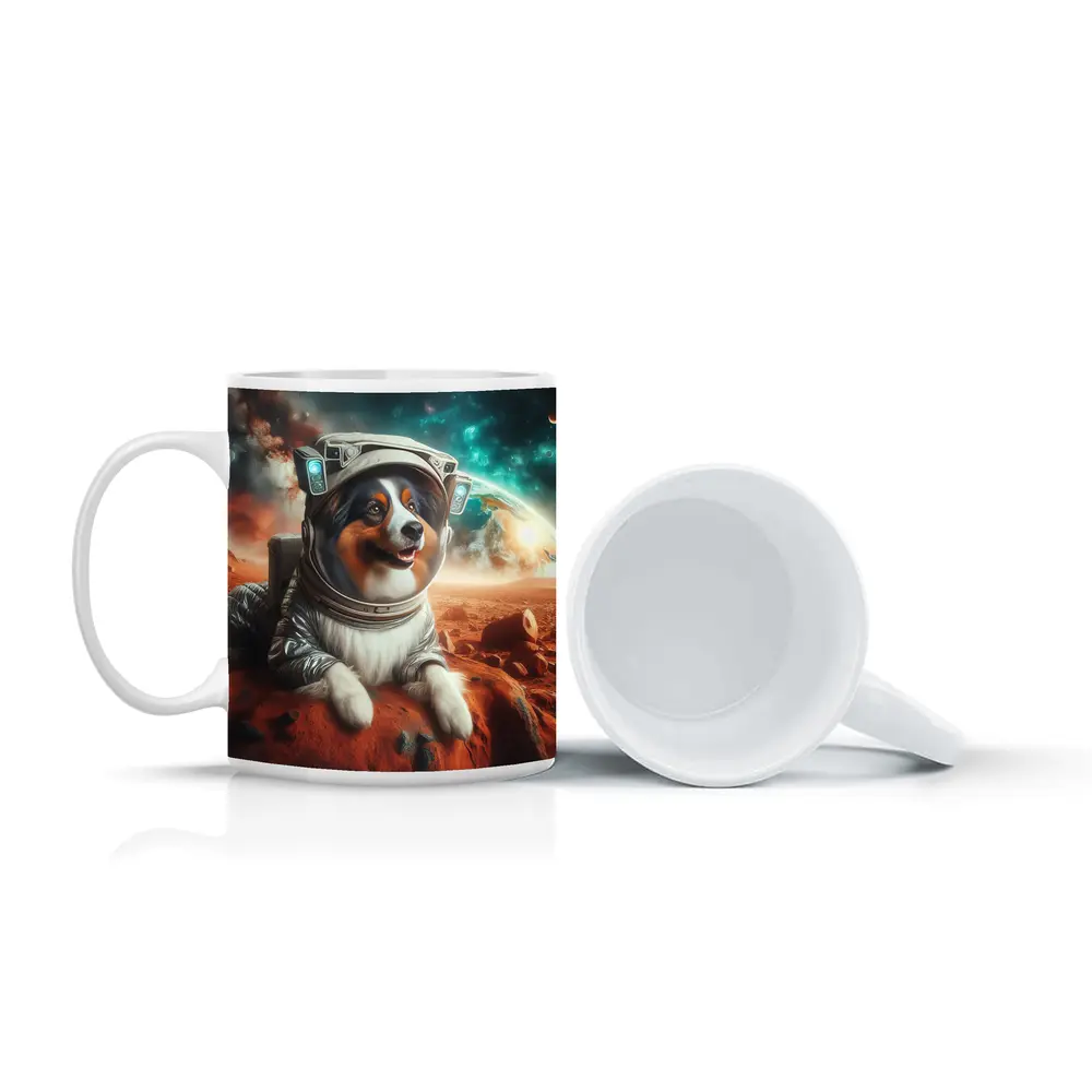 Australian Shepherd Astronaut Dog On Mars – Mugs