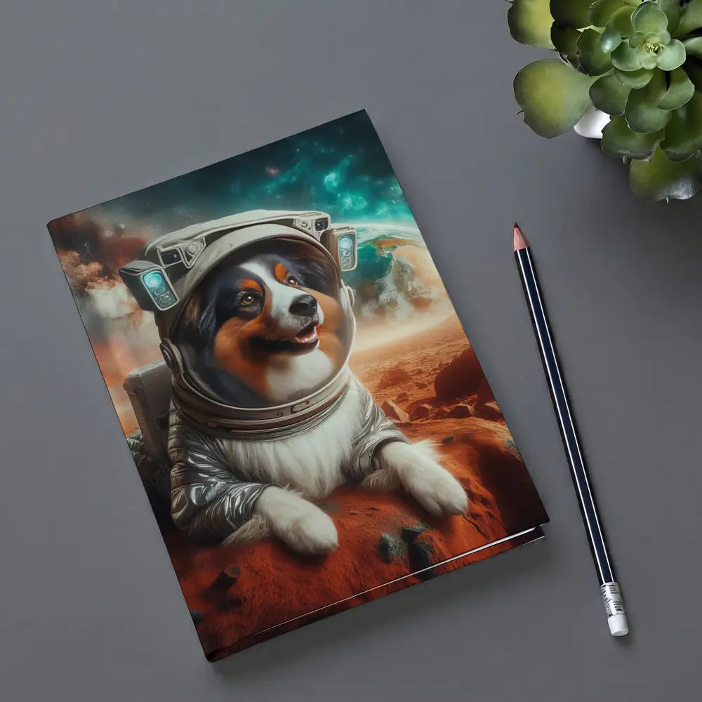 Australian Shepherd Astronaut Dog On Mars – Notebooks