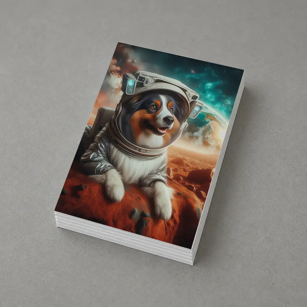 Australian Shepherd Astronaut Dog On Mars – Postcards