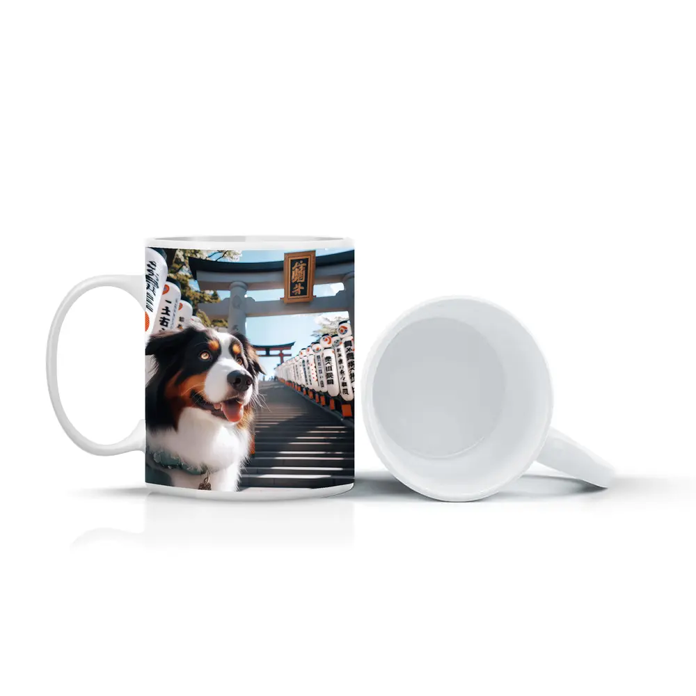 Australian Shepherd Dog Japanese Shrine Torii Gates – Mugs