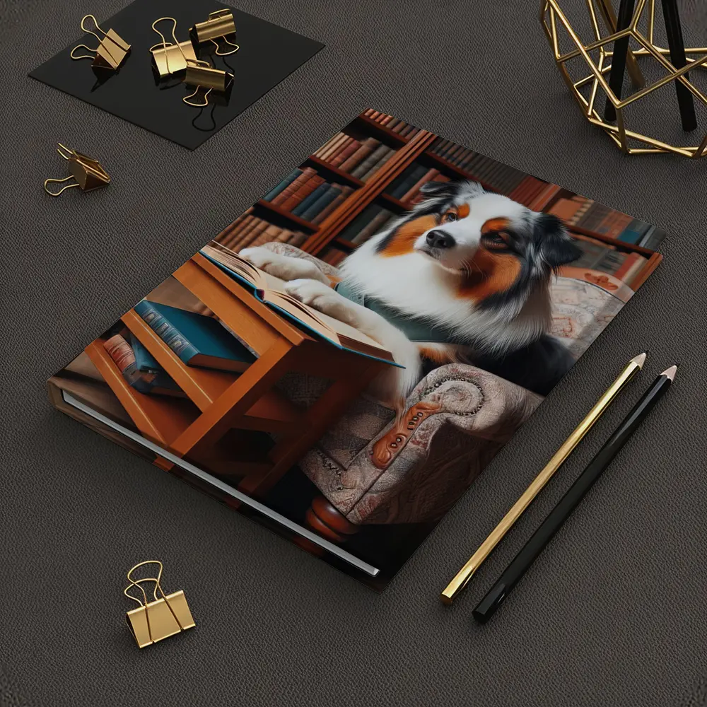 Australian Shepherd Reading Book Library Chair – Notebooks