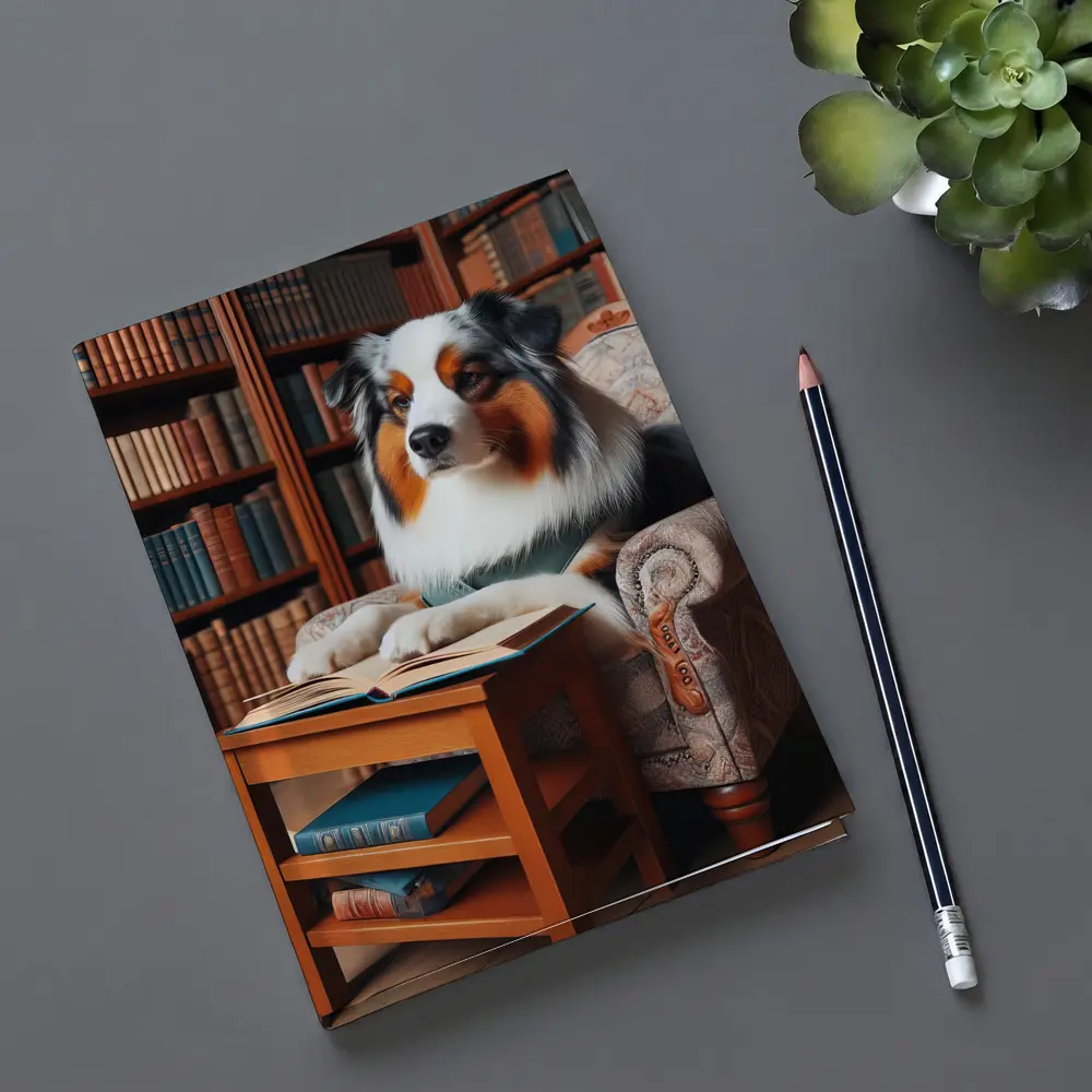 Australian Shepherd Reading Book Library Chair – Notebooks