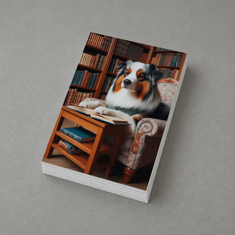 Australian Shepherd Reading Book Library Chair – Postcards