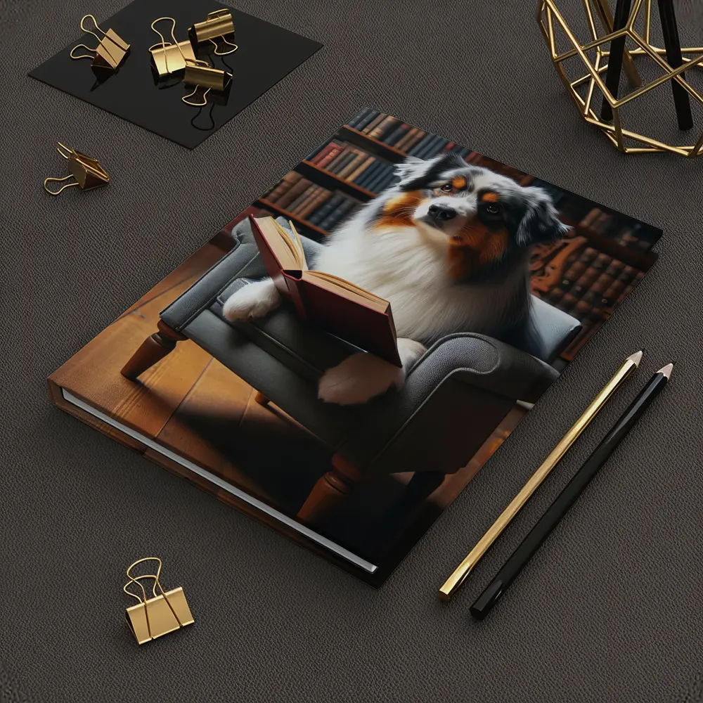 Australian Shepherd Reading Book Library Chair – Notebooks