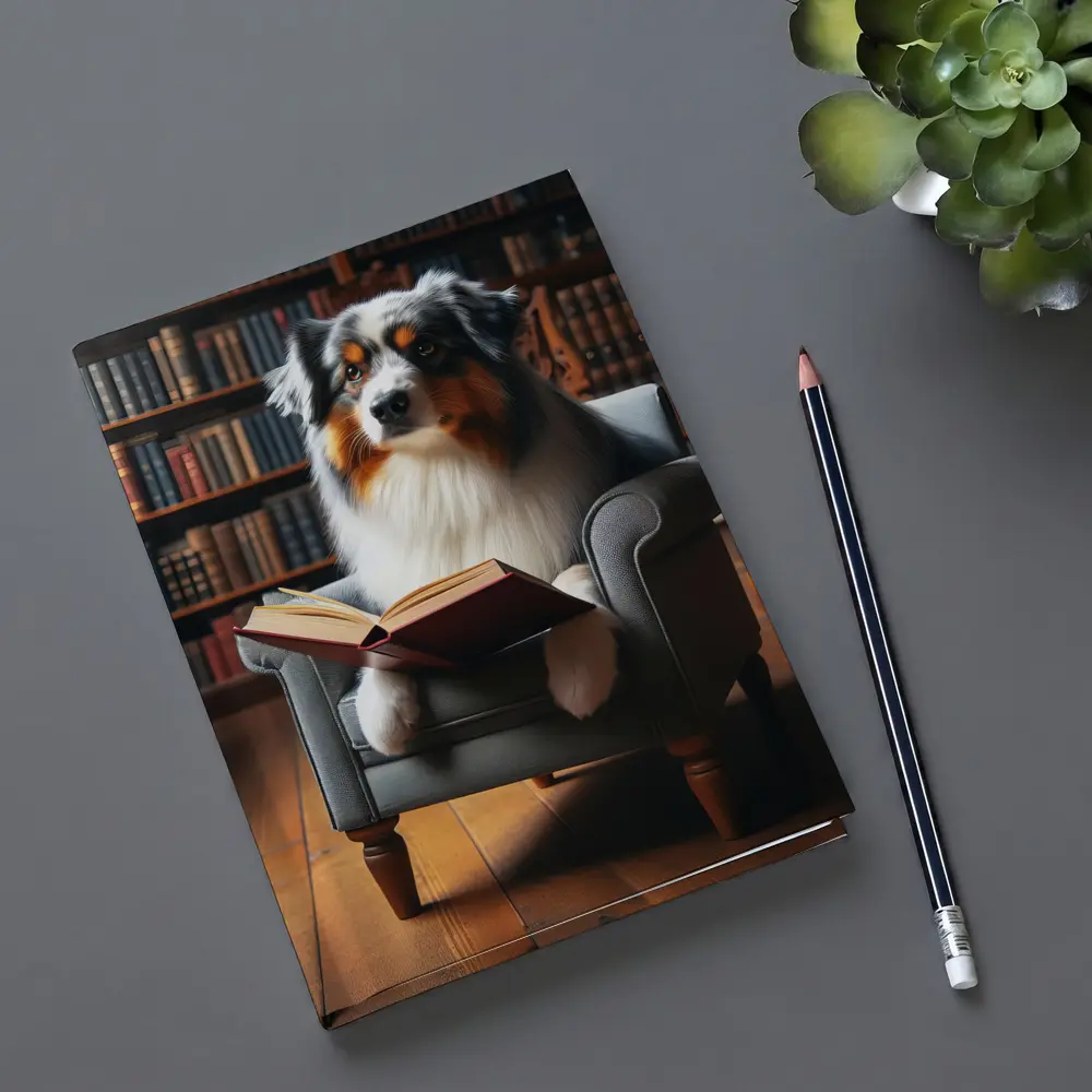 Australian Shepherd Reading Book Library Chair – Notebooks