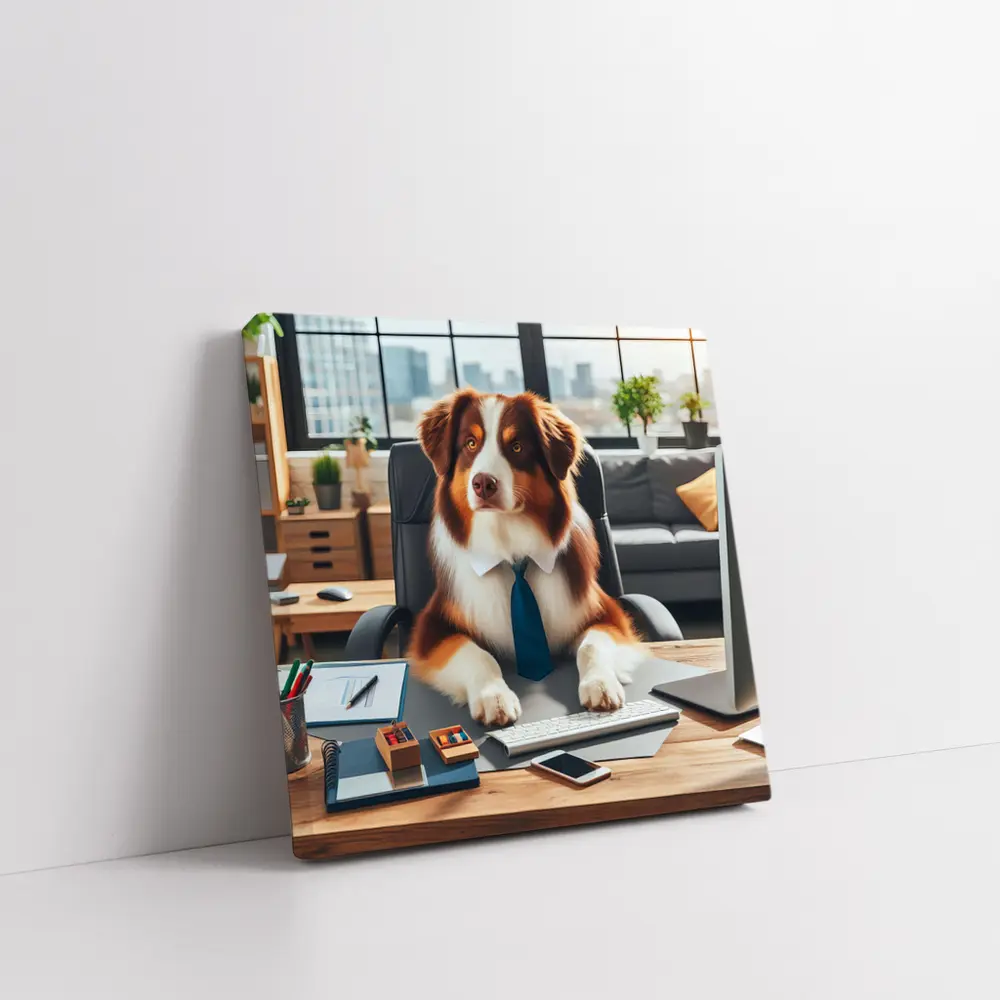 Australian Shepherd Dog Office Desk Worker – Wall Art