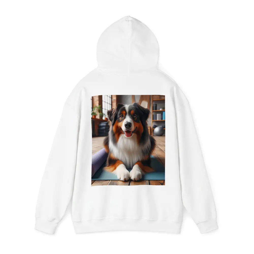 Australian Shepherd Dog on Yoga Mat – Hoodies