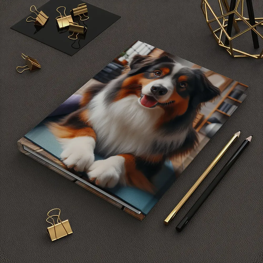 Australian Shepherd Dog on Yoga Mat – Notebooks