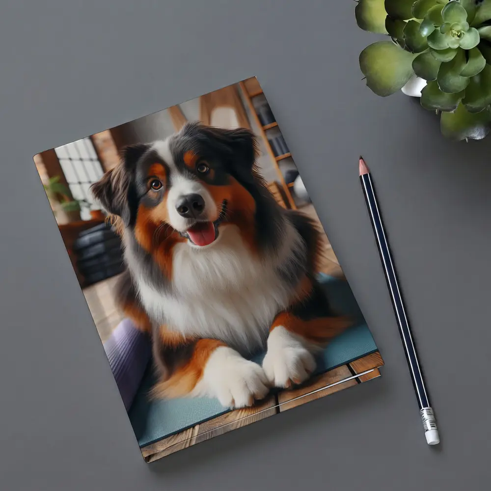 Australian Shepherd Dog on Yoga Mat – Notebooks