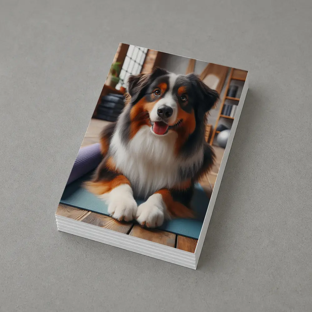 Australian Shepherd Dog on Yoga Mat – Postcards