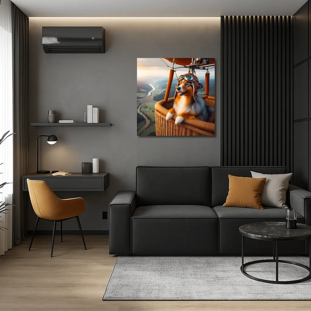 Australian Shepherd Pilot Hot Air Balloon – Wall Art