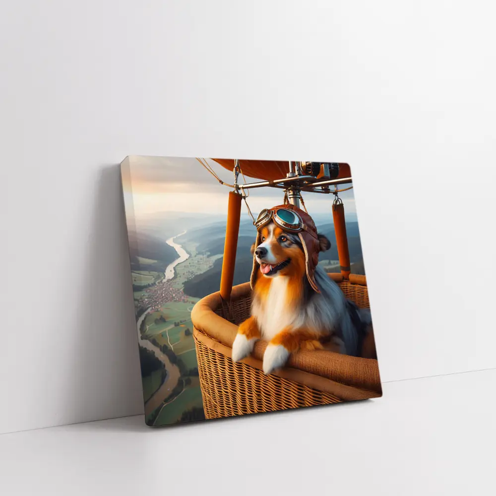 Australian Shepherd Pilot Hot Air Balloon – Wall Art