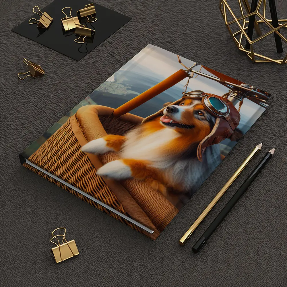 Australian Shepherd Pilot Hot Air Balloon – Notebooks