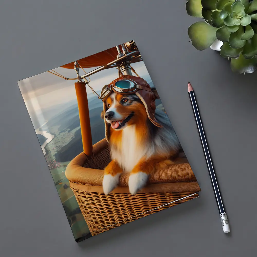 Australian Shepherd Pilot Hot Air Balloon – Notebooks