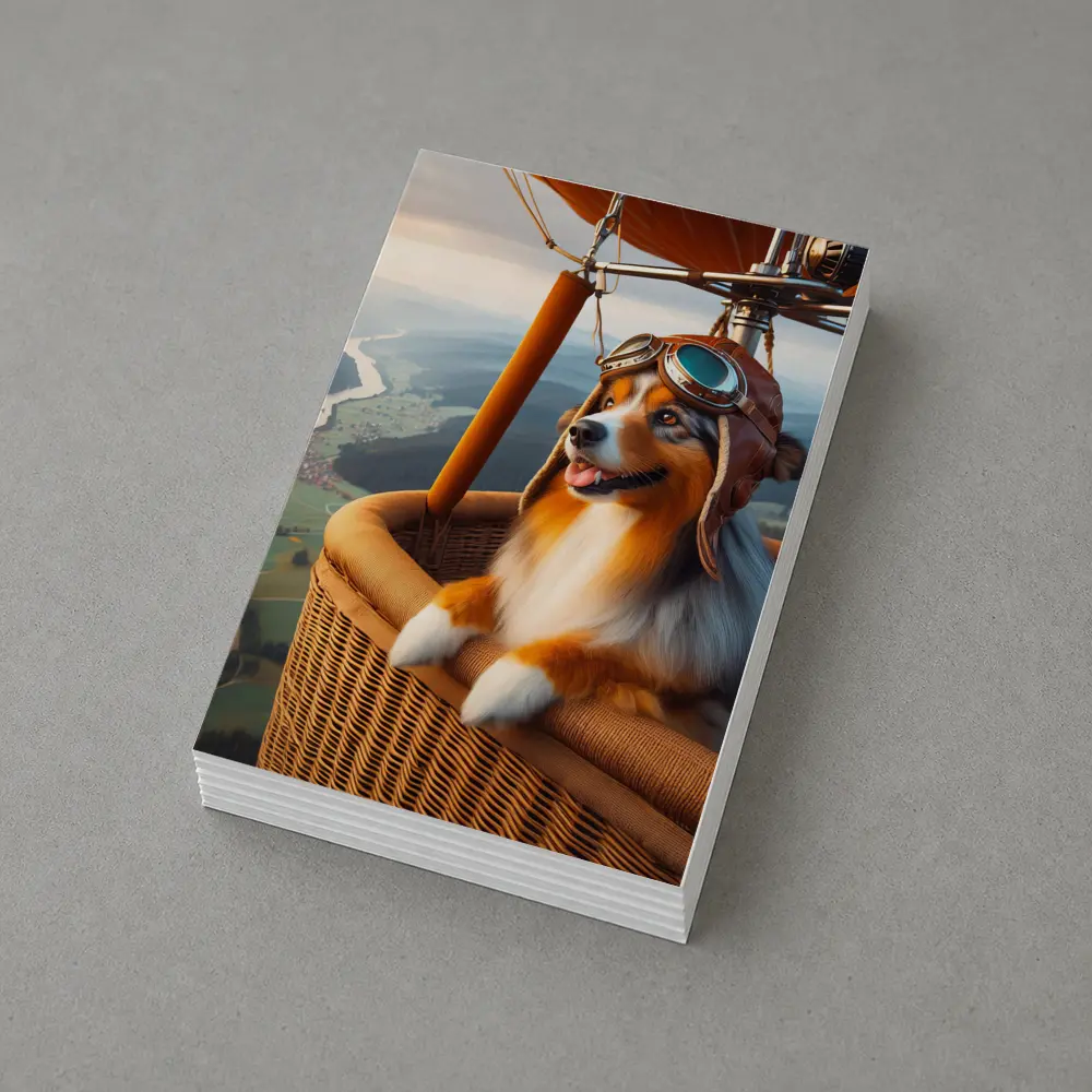 Australian Shepherd Pilot Hot Air Balloon – Postcards