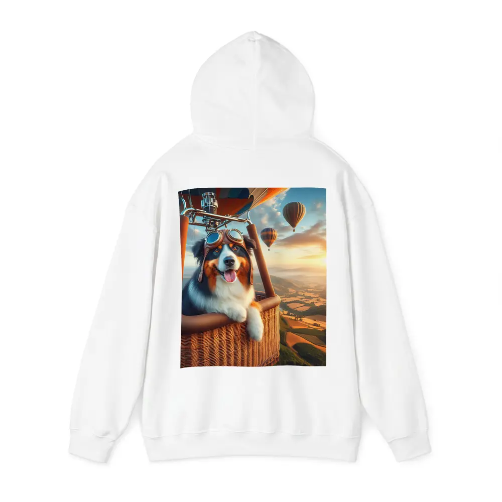 Australian Shepherd Pilot Hot Air Balloon Sky – Hoodies
