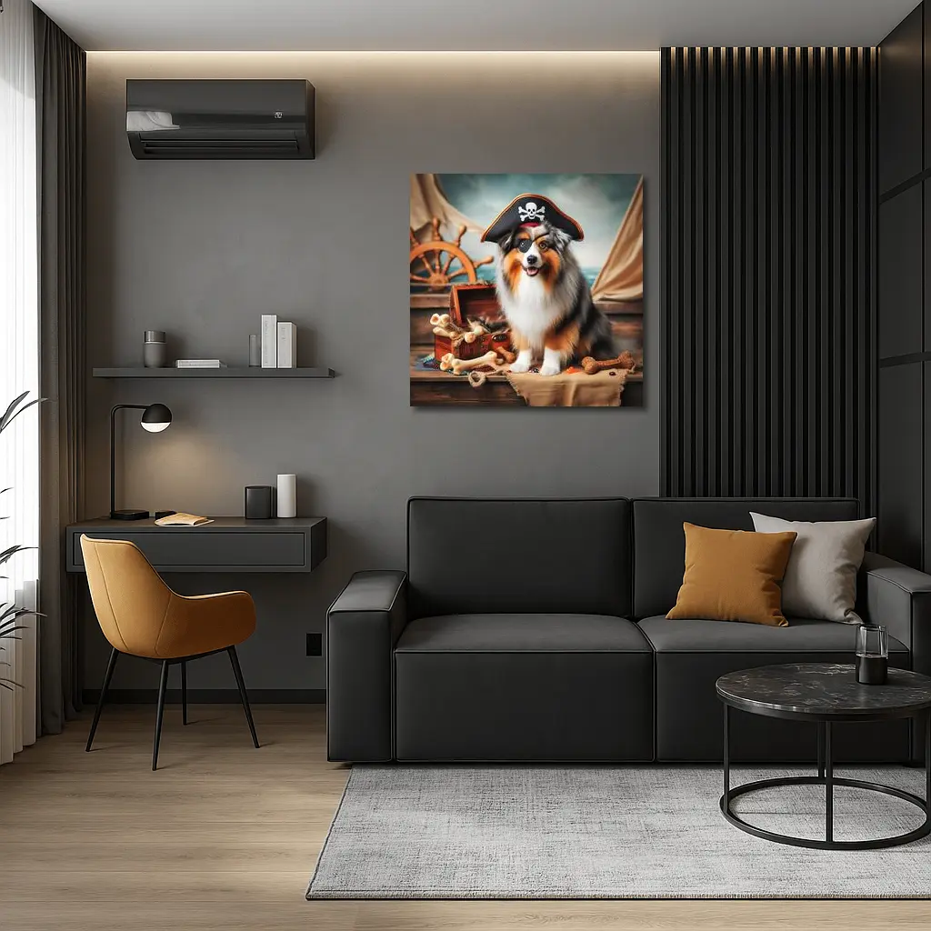 Australian Shepherd Pirate Dog Ship Deck – Wall Art