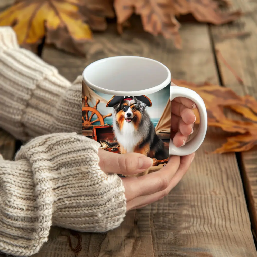 Australian Shepherd Pirate Dog Ship Deck – Mugs