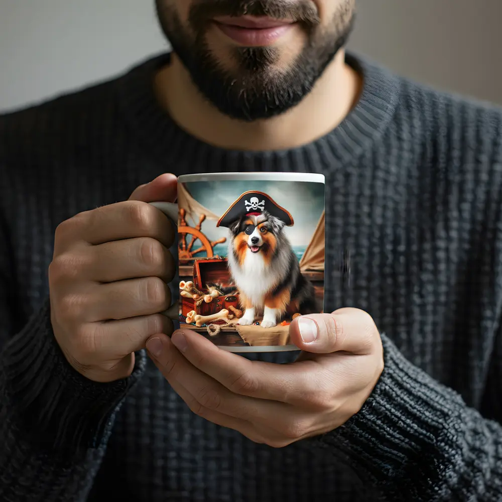 Australian Shepherd Pirate Dog Ship Deck – Mugs