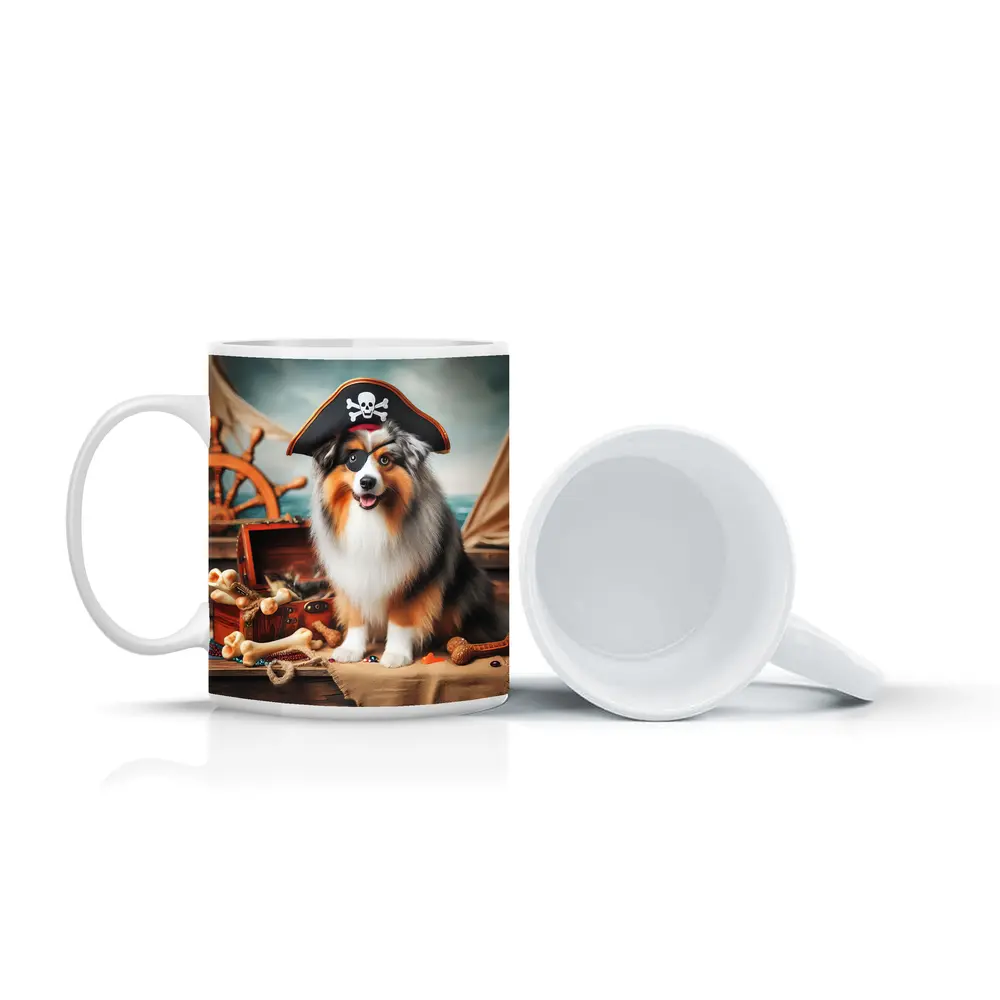 Australian Shepherd Pirate Dog Ship Deck – Mugs