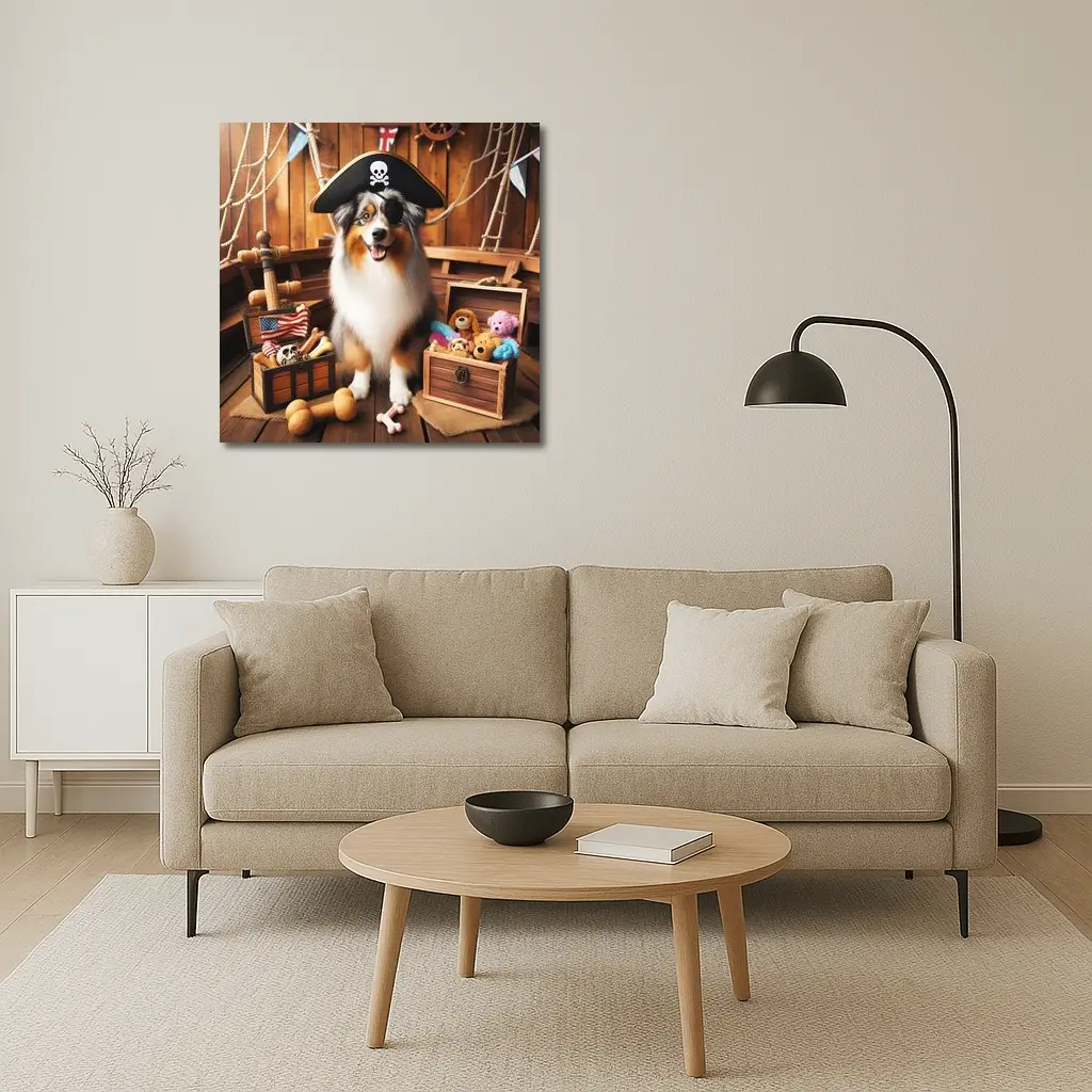 Australian Shepherd Pirate Dog Treasure Chest – Wall Art