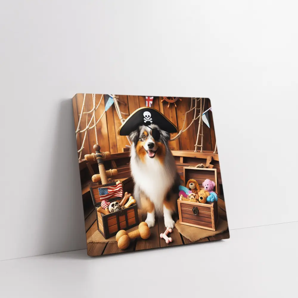 Australian Shepherd Pirate Dog Treasure Chest – Wall Art