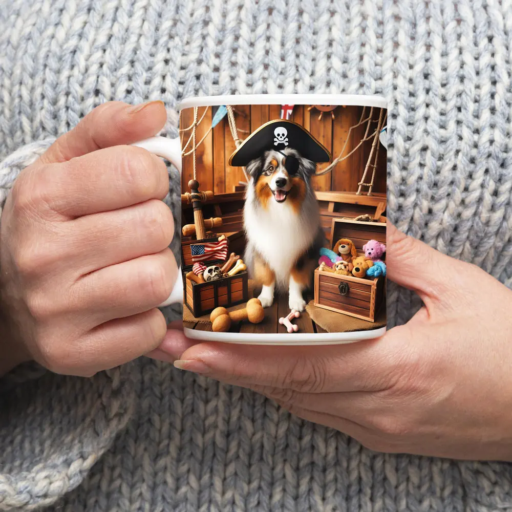 Australian Shepherd Pirate Dog Treasure Chest – Mugs