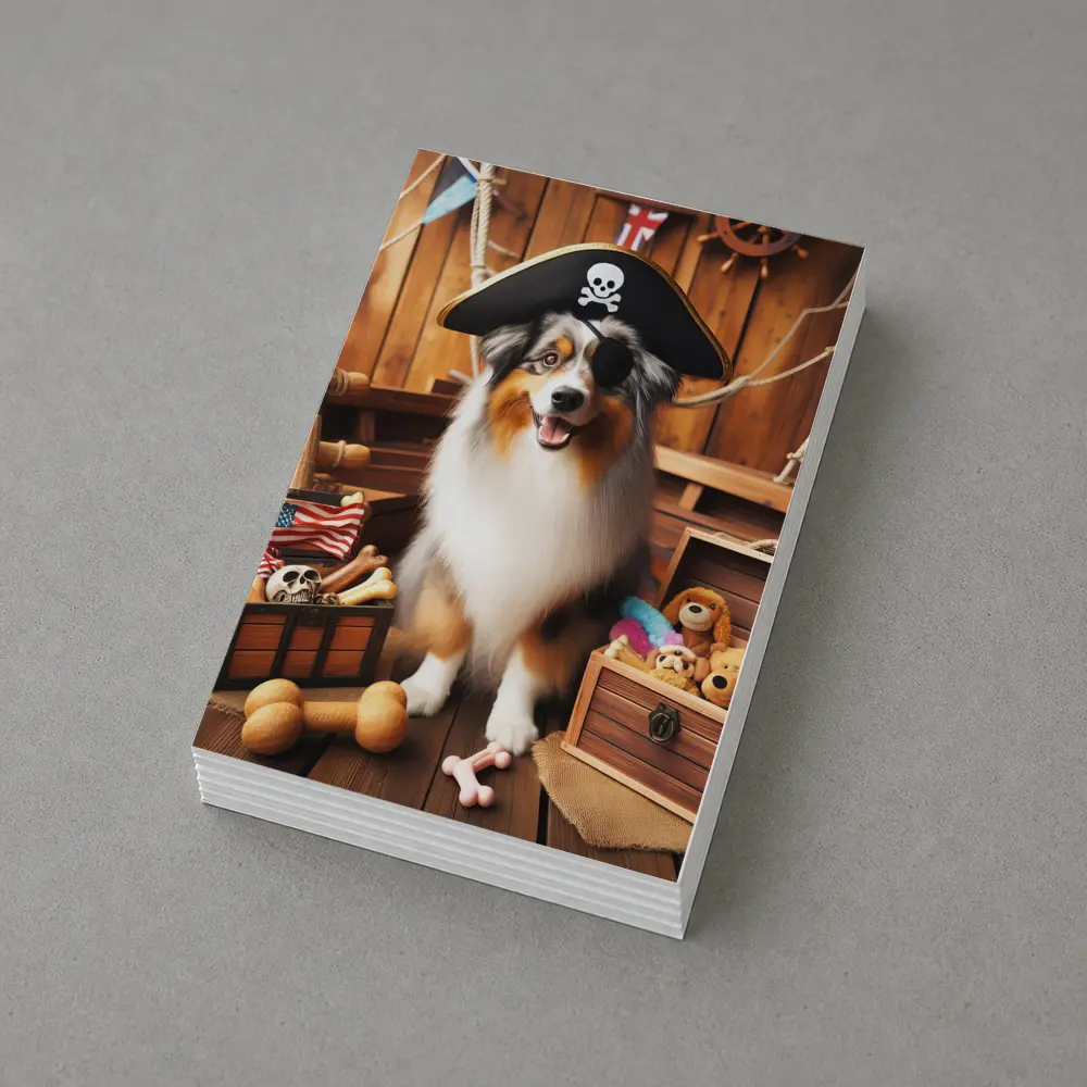 Australian Shepherd Pirate Dog Treasure Chest – Postcards