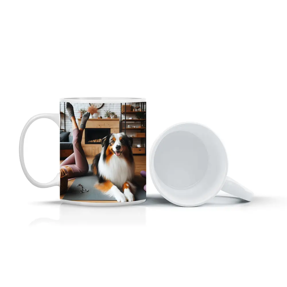 Australian Shepherd Dog Yoga Home Interior – Mugs