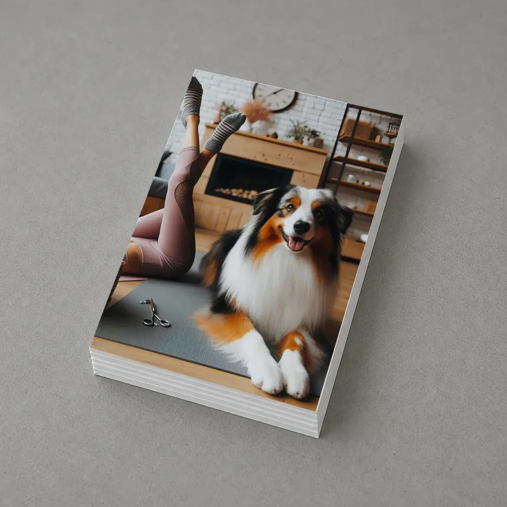 Australian Shepherd Dog Yoga Home Interior – Postcards