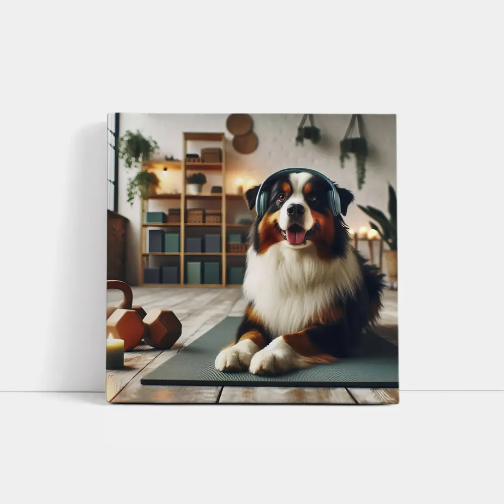 Bernese Mountain Dog Headphones Home Gym – Wall Art