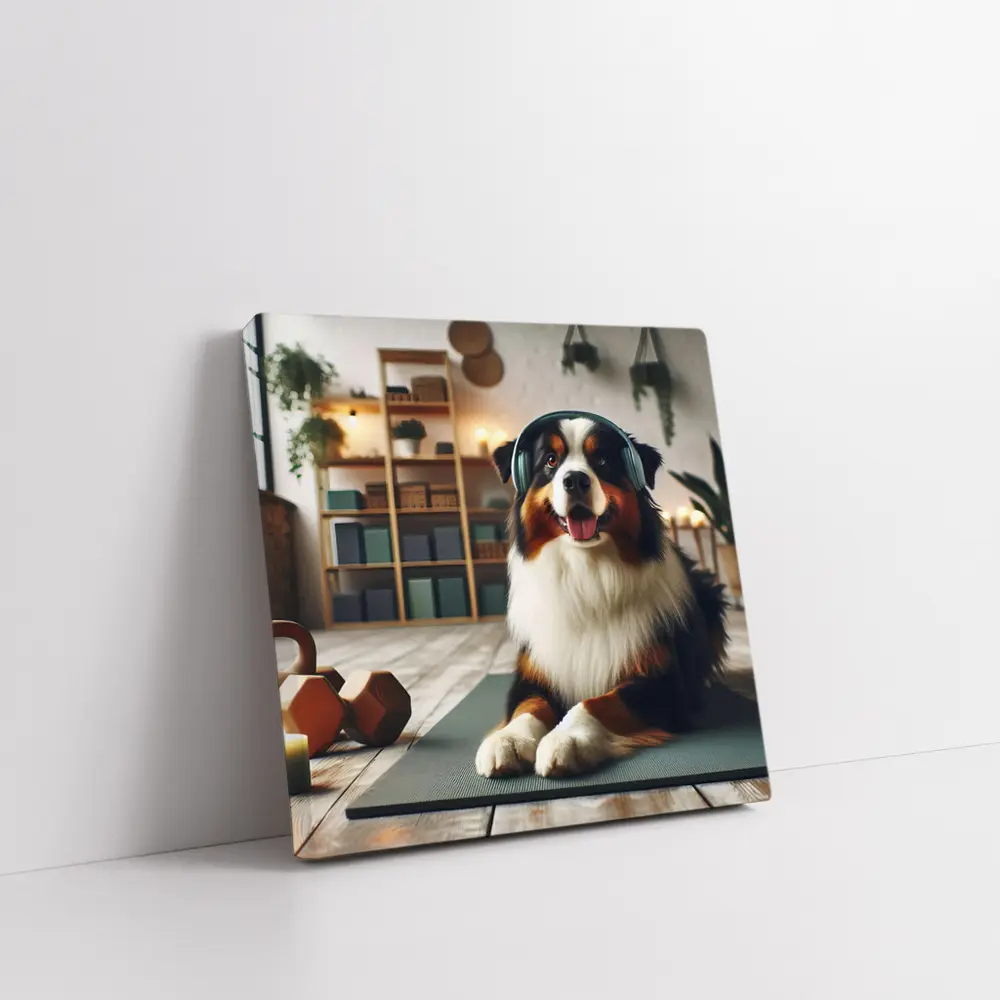 Bernese Mountain Dog Headphones Home Gym – Wall Art